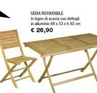Iper La Grande Sedia Richiudibile In Legno Di Acacia Con Dettagli In Alluminio offerta