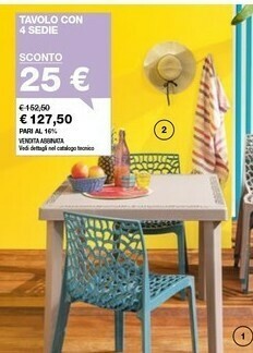 Iper La Grande Iper La Grande I Tavolo Con 4 Sedie offerta