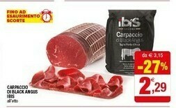 Iperal Ibis Carpaccio Di Black Angus offerta