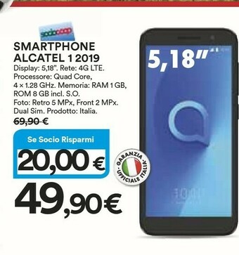 Coop Alcatel Smartphone android offerta