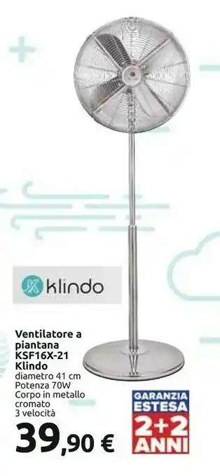 Carrefour Klindo Ventilatore A Piantana KSF16X-21 offerta