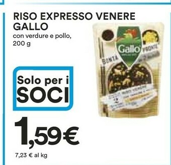 Coop Gallo Riso Expresso Venere Con Verdure E Pollo, 200 G offerta