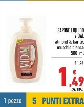 Conad Superstore Vidal Sapone liquido offerta