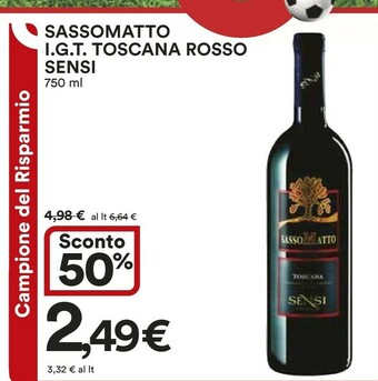 Coop Sensi Sasso Matto Toscana 750 G(ml) offerta
