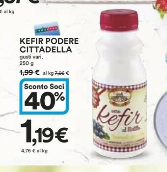 Coop Podere cittadella Podere Cittadella - Kefir Gusto Mirtillo 250 g(ml) offerta