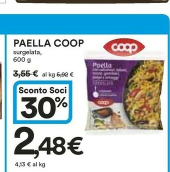 Coop Coop - Paella con Calamari, Totani, Cozze, Gamberi, Polpi e Versure Surgelata 600 g(ml) offerta