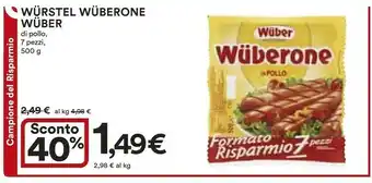 Coop Wuber Wurstel Wuberone Di Pollo 7 Pezzi 500 G offerta