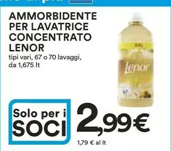 Coop Lenor Ammorbidente Per Lavatrice Concentrato 67 O 70 Lavaggi 1,675 Lt offerta