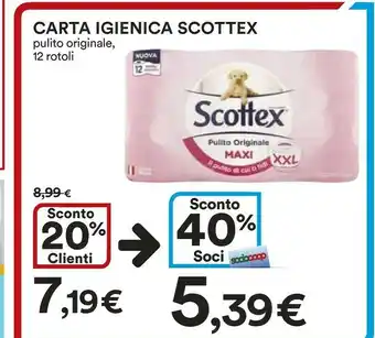 Coop Scottex Carta Igienica Pulito Originale 12 Rotoli offerta