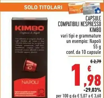 Conad City Kimbo Napoli Capsule Caffè 10 Pezzo(i) offerta