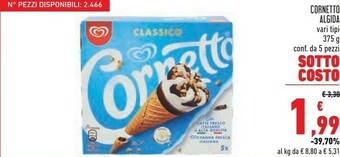 Conad City Algida Cornetto Nocciola 375 G(ml) offerta