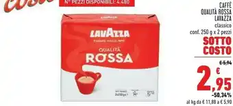Conad City Lavazza Qualità Rossa 500 G(ml) offerta