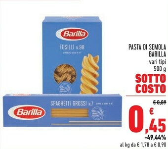 Conad City Barilla Fusilli N°98 500 G(ml) offerta