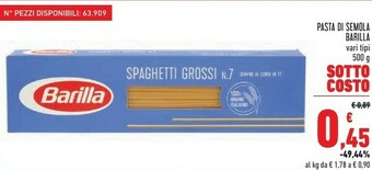 Conad Barilla Pasta di Semola offerta