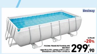 Spazio Conad Piscina frame rettangolare bestway offerta