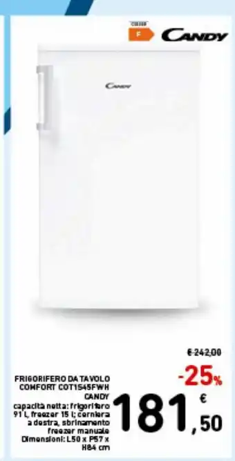 Spazio Conad Frigorifero da tavolo comfort cot1545fwh candy offerta