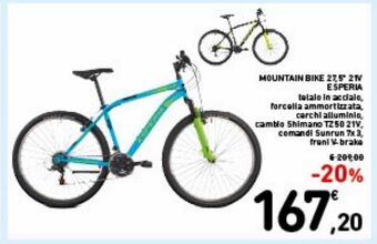 Spazio Conad Mountain bike 27.5'' 21v esperia offerta