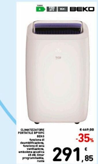 Spazio Conad Climatizzatore portatile bp109c beko offerta