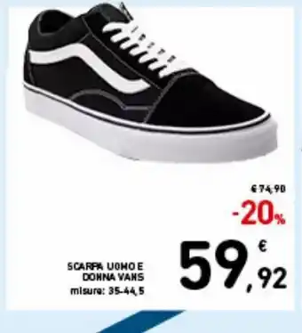 Spazio Conad Scarpe uomo e donna vans offerta