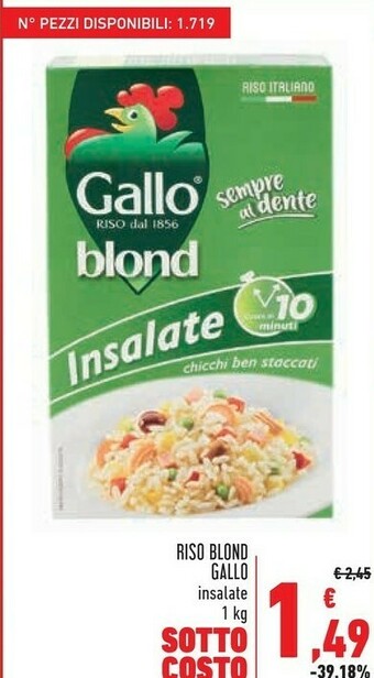Conad Gallo Riso Blond 1000 G(ml) offerta