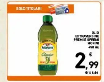 Olio extra vergine di oliva monini premi e spremi 450ml