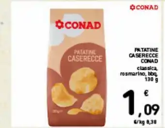 Spazio Conad Patatine caserecce conad classica, rosmarino, bbq 130g offerta