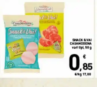Spazio Conad Snacks & vai casa modena vari tipi 50g offerta