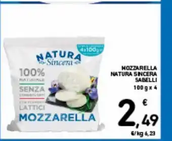 Spazio Conad Mozzarella natura sincera sabelli 100g x4 offerta