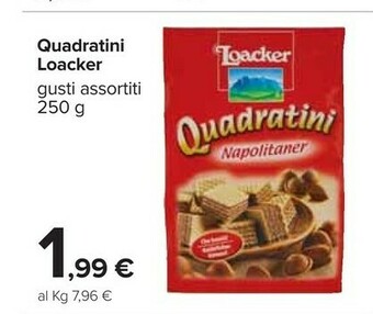 Carrefour Loacker Quadratini Napolitaner 250 G(ml) offerta