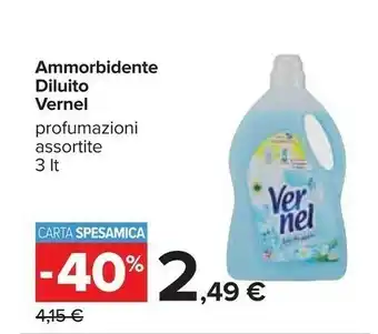 Carrefour Vernel Ammorbidente Diluito Blu Oxygen offerta