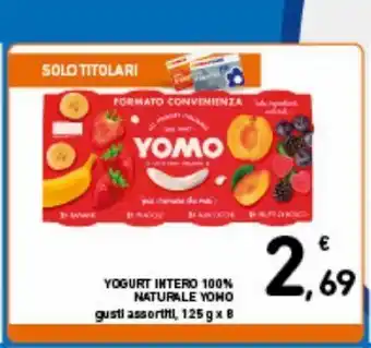 Spazio Conad Yogurt yomo intero 100% naturale vari gusti 125g x8 offerta