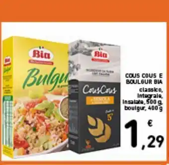 Couscous e boulbur bia classico, integrale, insalate, biugur