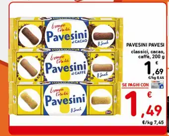 Spazio Conad Pavesini pavesi classici, cacao, caffè 200g offerta