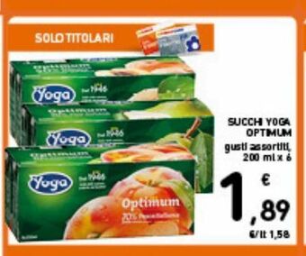 Spazio Conad Succhi yoga optimum gusti assortiti 200 ml x6 offerta