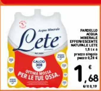 Spazio Conad Fardello acqua minerale effervescente naturale lete 1.5 l x6 offerta