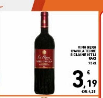 Spazio Conad Vino nero d'avola terre siciliane igt li raci 75 cl offerta