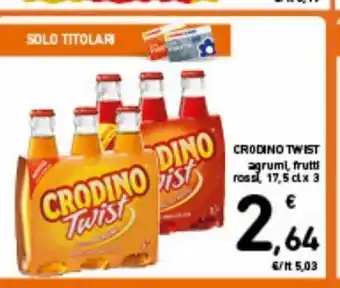 Spazio Conad Crodino twist agrumi, frutti rossi 17.5 cl x3 offerta