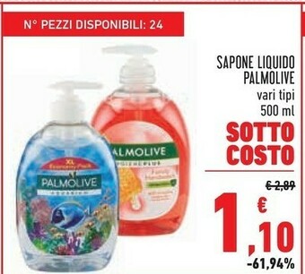 Conad Palmolive Sapone Liquido Vari Tipi 500 Ml offerta