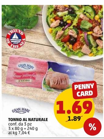PENNY Tonno al naturale gran mare offerta