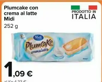 Carrefour Midi Plumcake Con Crema Al Latte offerta