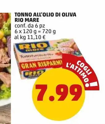 PENNY Tonno in olio di oliva rio mare conf da 6 pz offerta
