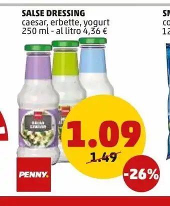 PENNY Salse dressing caesar , erbette , yogurt 250 ml offerta
