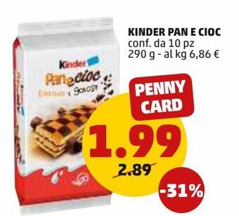 PENNY Kinder pan e cioc conf da 10 pz offerta