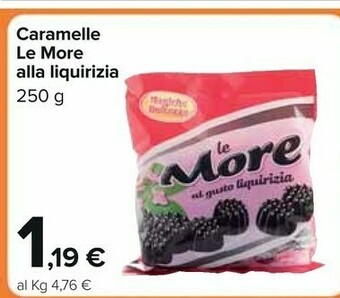 Carrefour Magiche Dolcezze - Le More Al Gusto Liquirizia Caramelle Gommose offerta