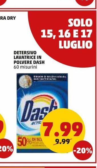 PENNY Detersivo lavatrice in polvere dash offerta