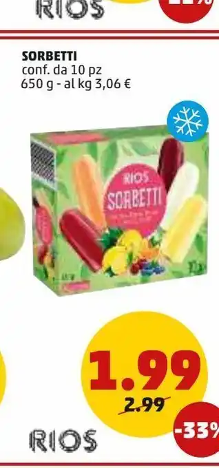 PENNY Sorbetto conf da 10 pezzi offerta