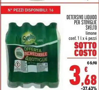 Conad Svelto Detersivo Liquido Per Stoviglie Limone 1l X 4 Pezzi offerta