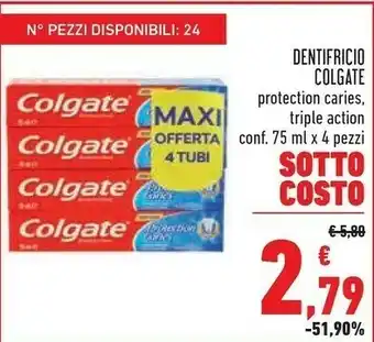 Conad Colgate Dentifricio Protection Carie / Triple Action 75 Ml 4 Pezzi offerta