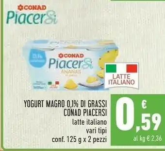 Conad Conad - Yogurt Magro Ananas Piacersi 250 G(ml) offerta