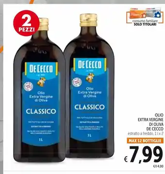Spazio Conad Olio extra vergine di oliva de cecco offerta